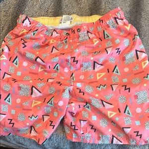 Retro Geometric Patterned Shorts
